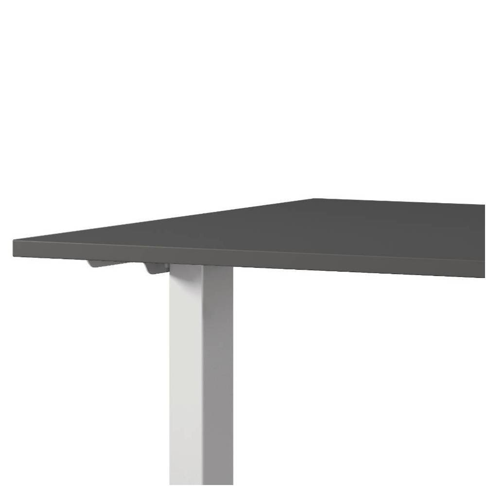 Ergonomischer Officetisch in Dunkelgrau und Silber - Burn