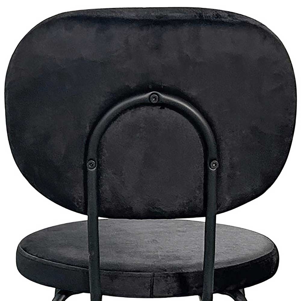 Samt Polsterstühle in Schwarz - Siao (2er Set)