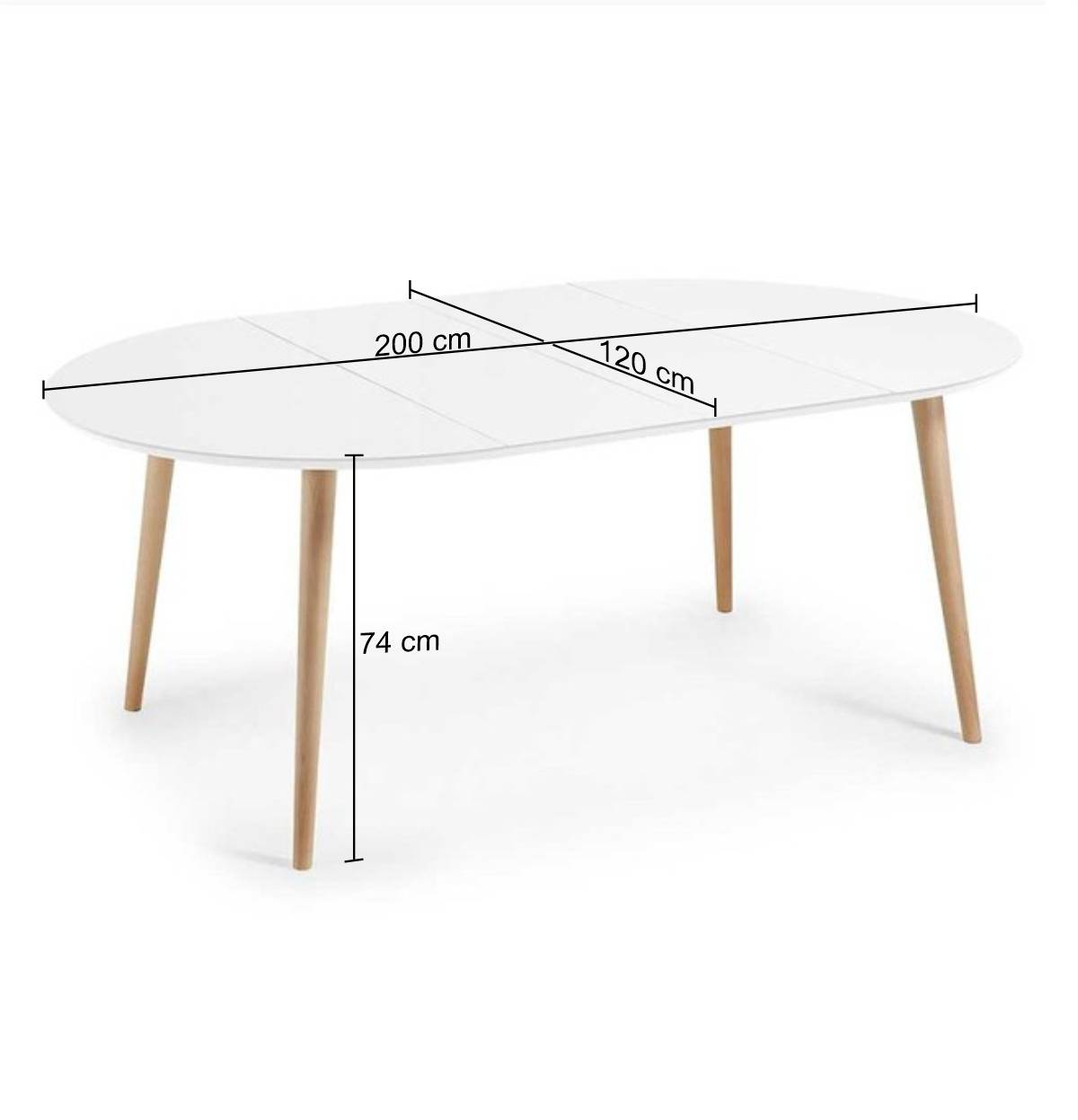 Scandi Chic Ausziehtisch in Rund & Oval - Lutrado