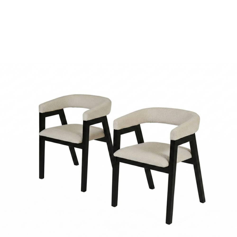Designstühle in Offwhite Boucle - Zenata (2er Set)