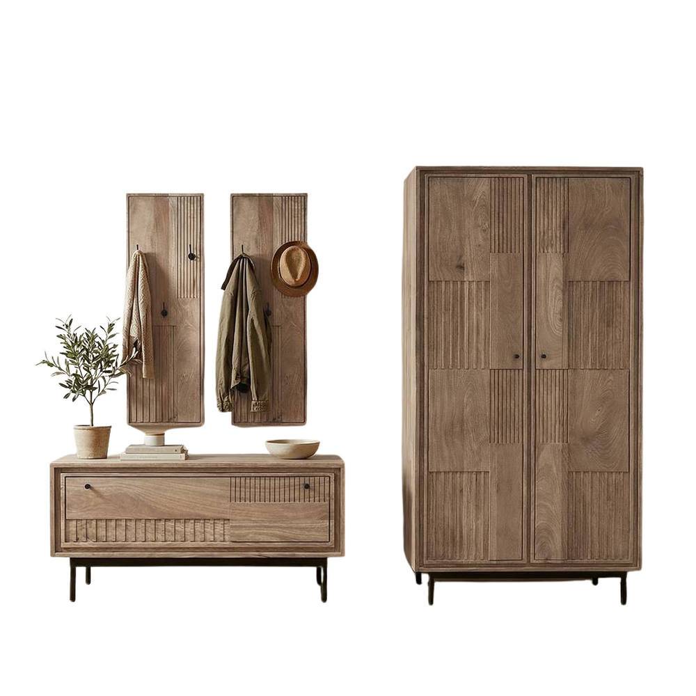Flurmöbel Set aus Mangobaum Massivholz - Peravia (vierteilig)