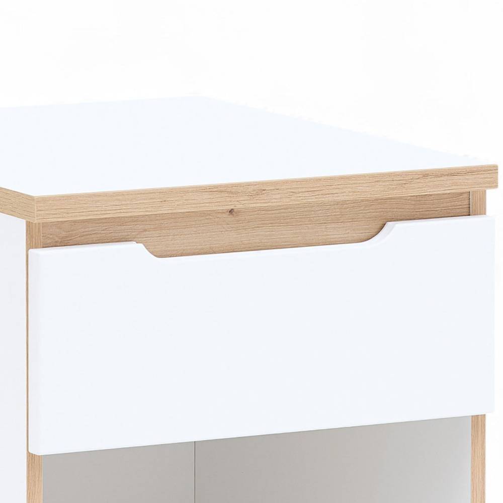 Office Rollcontainer in Weiß und Eiche - Anesto