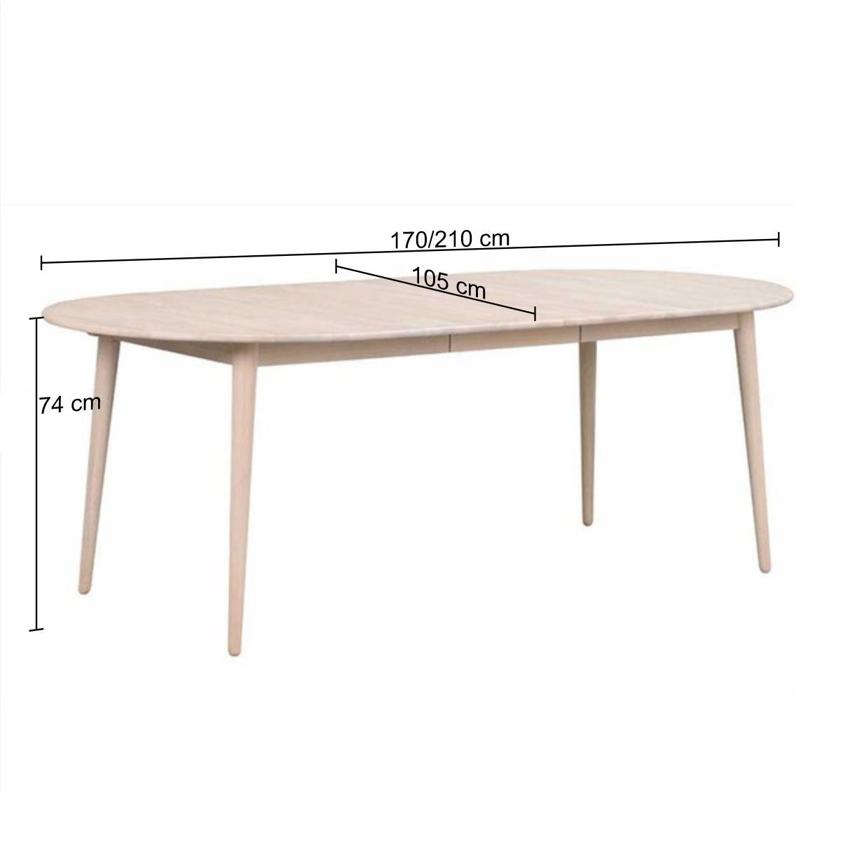 Ovaler Esstisch verlängerbar im Skandi Design - Fleppos