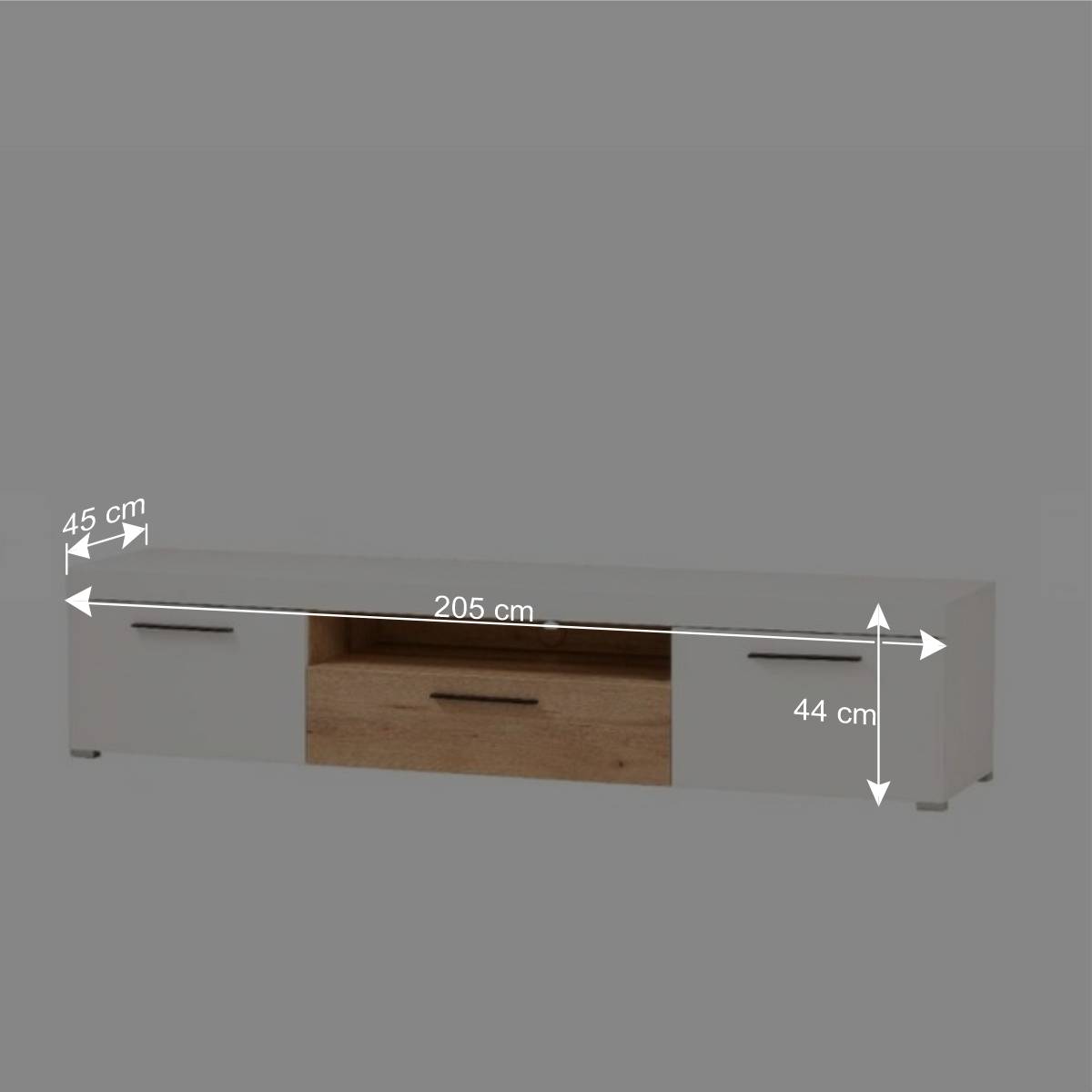 Design Wohnwand in Weiß - Acke (vierteilig)