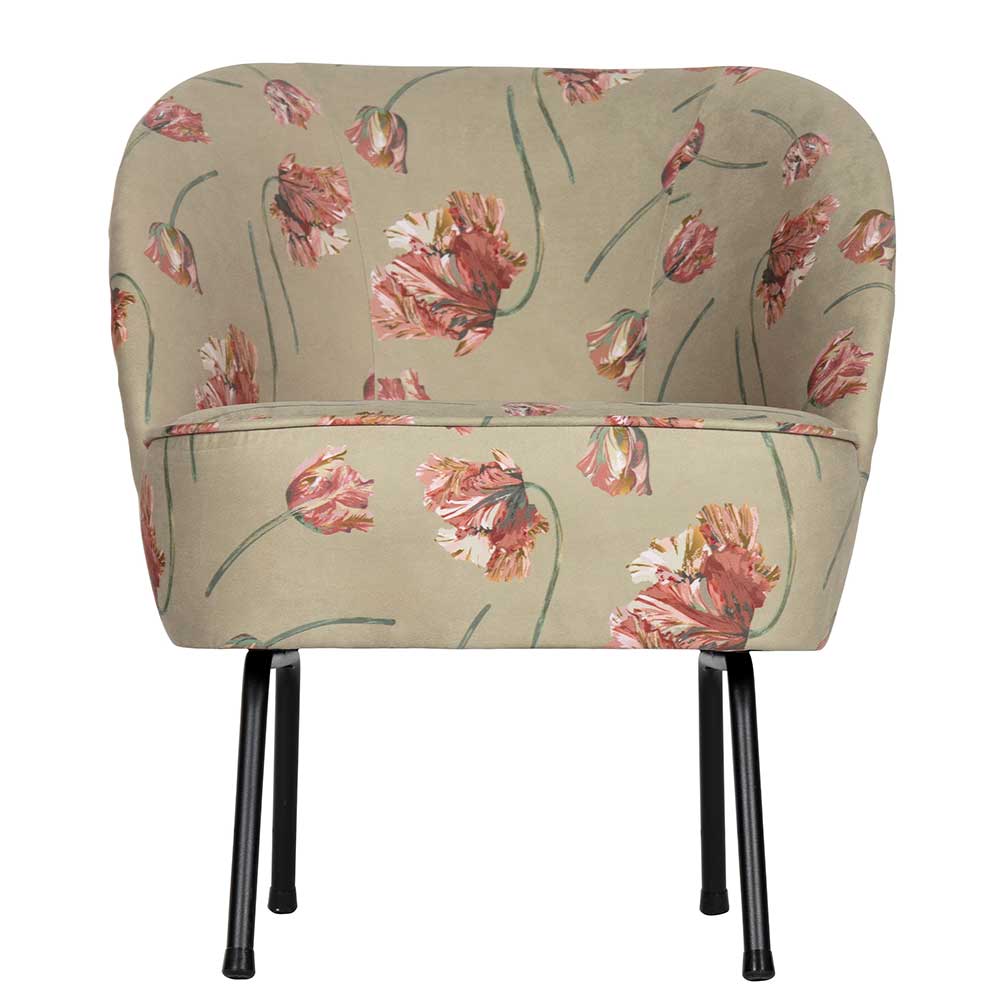 Sessel mit Blumen in Taupe mit anderen Farben - Viligrana