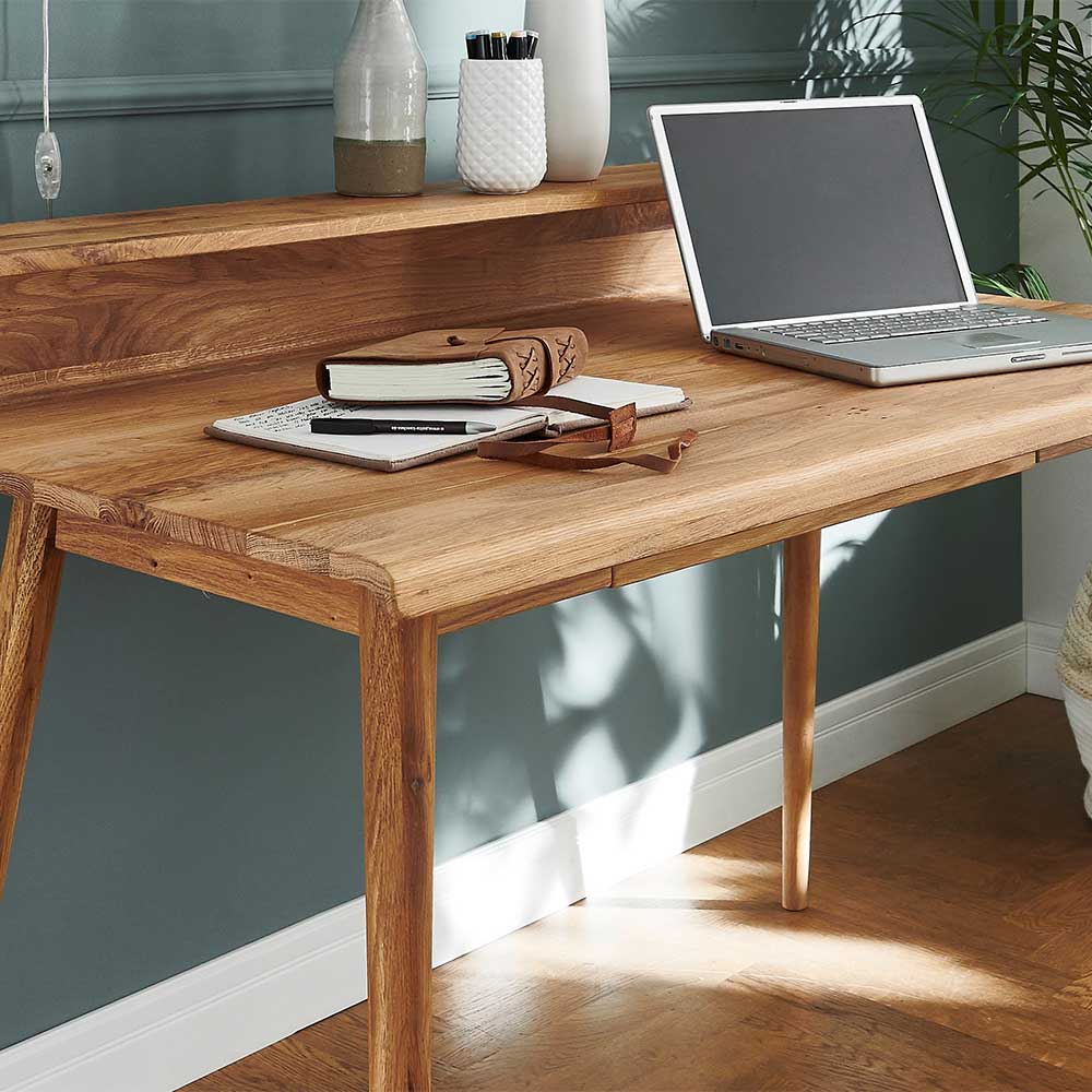 Schreibtisch mit Aufsatz & Schublade aus Holz - Garzone