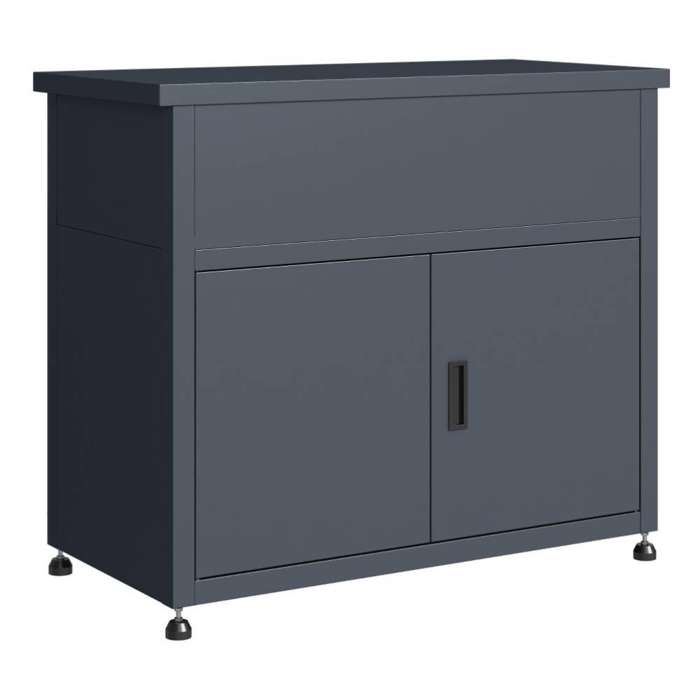 Stahl-Hochbeet mit Schrank in Anthrazit - Bernardo
