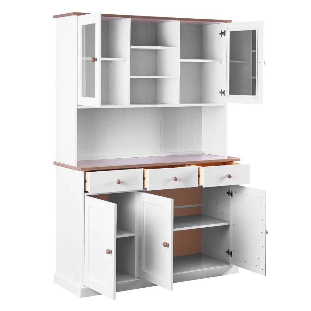 Weiß Brauner Buffetschrank aus Kiefernholz - Vatina