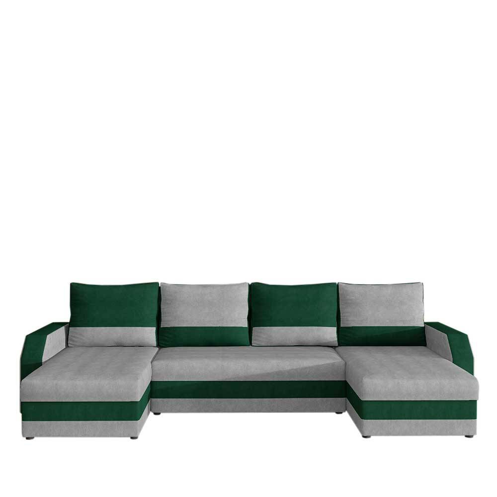 U-Design Sofa in Hellgrau und Dunkelgrün - Casmanian