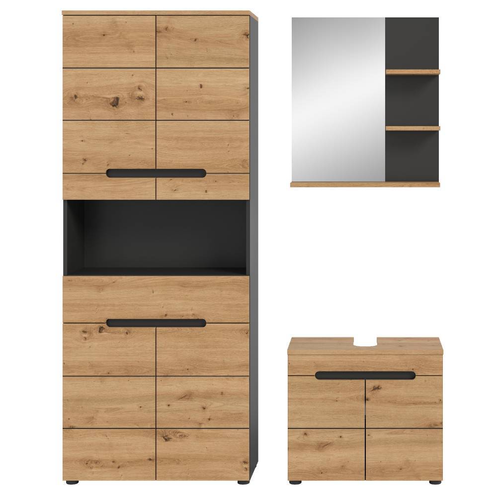 Badschrank-Set in modernem Design - Norja (dreiteilig)