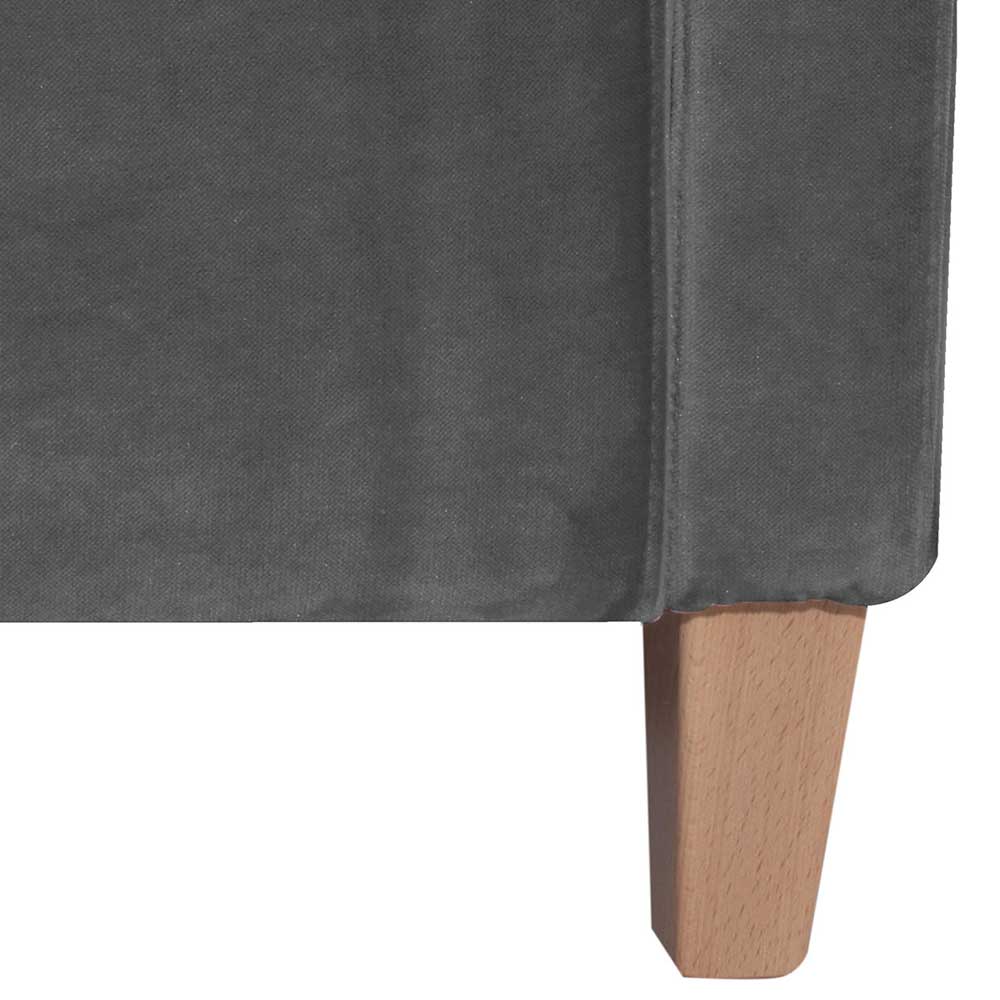 Samtvelours Sessel in Anthrazit - Brazoly