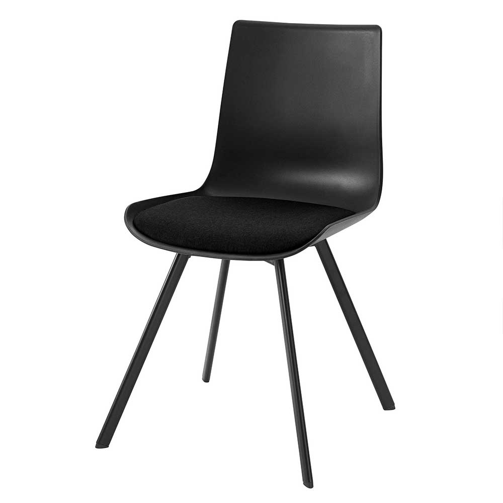 Schwarze Schalenstühle modern - Tessa (2er Set)