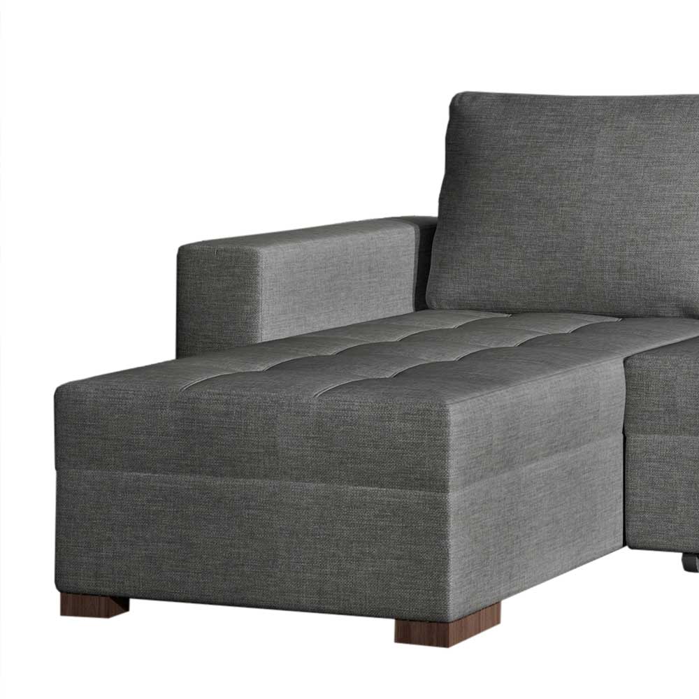 L-Sofa Schlafcouch in Dunkelgrau Stoff - Planet