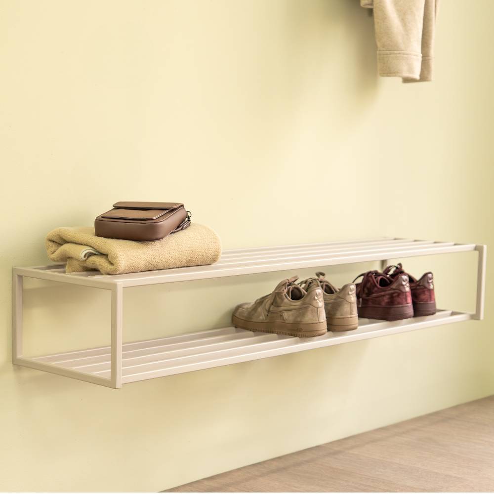 Stahl-Schuhregal in Taupe - Cacoon