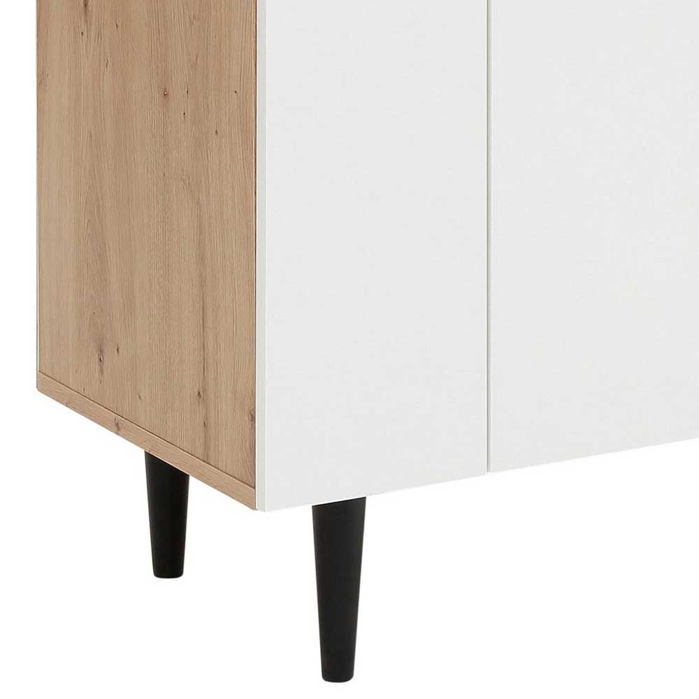 Highboard in Weiß mit Eiche - Ledicato