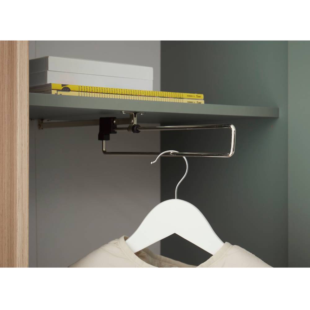 Garderobenschrank mit Spiegel in Graugrün - Socotta