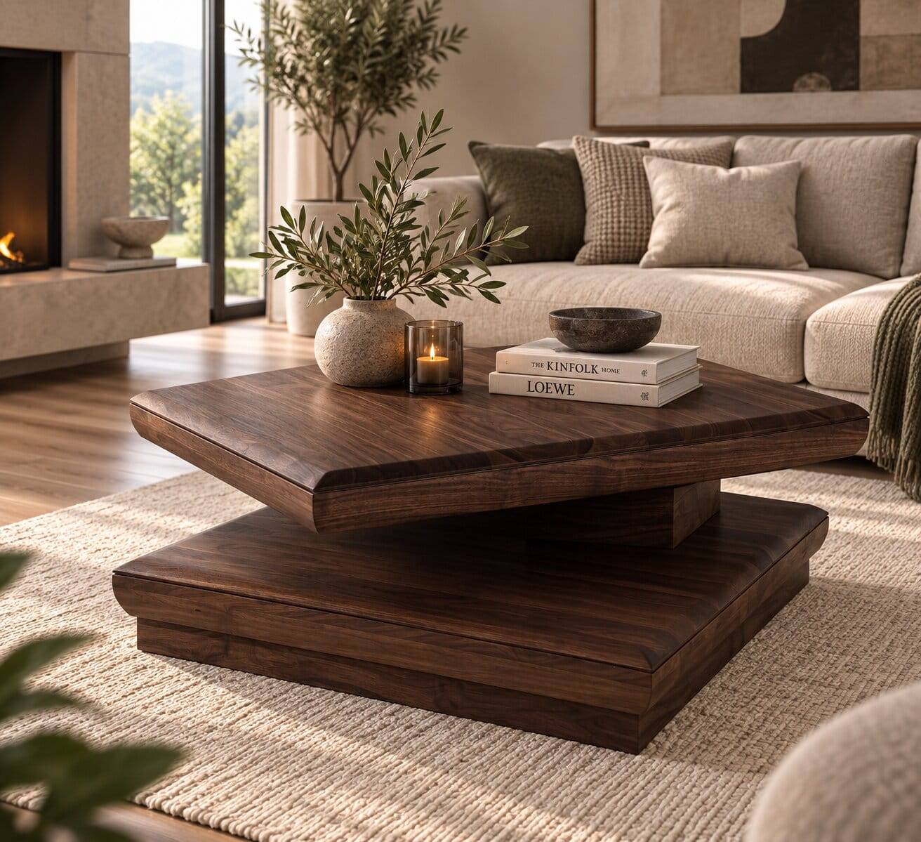 Design Wohnzimmertisch aus Nussbaum Holz - Ekdanza