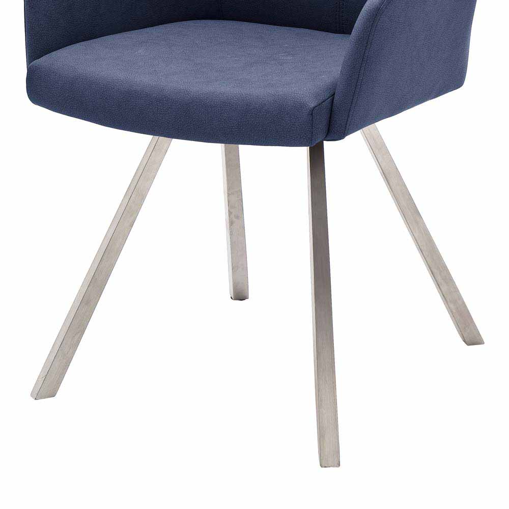 Tisch Sessel in dunklem Blau - Freshna (2er Set)