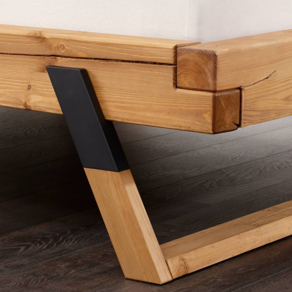 Bett mit Kufengestell aus Holz - Kalastania