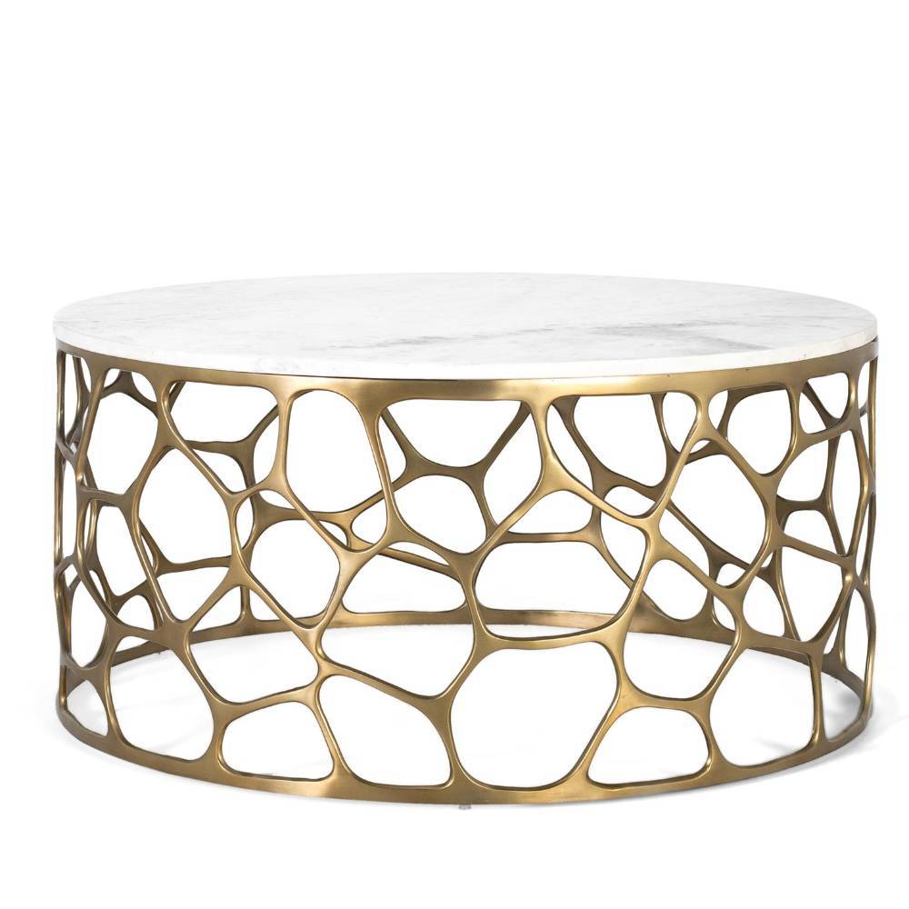 Wohnzimmer Marmortisch mit Alu Ringgestell - Facheto