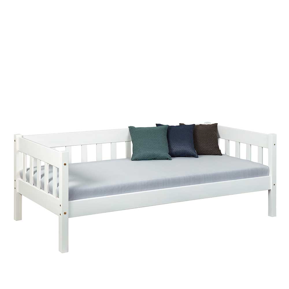 100x70x209 Skandi Holzbett in Weiß - Beato