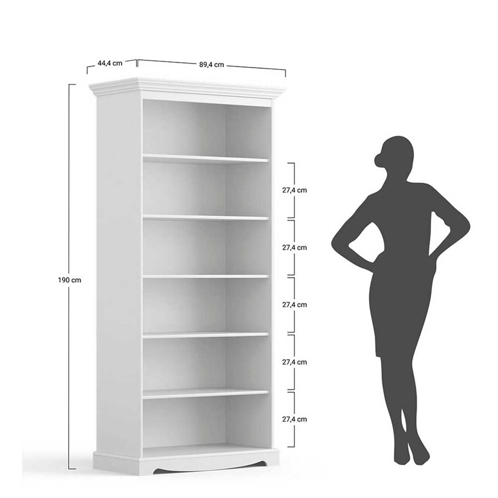 6-Fächer Bücherregal im Landhausstil - Bordona