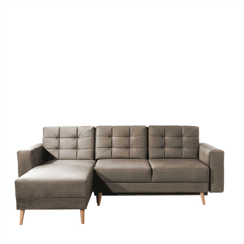 Hellbraunes Ecksofa mit Schlaffunktion - Monja