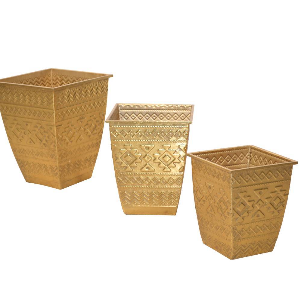 Übertopf Trio in Goldfarben - Makur (dreiteilig)