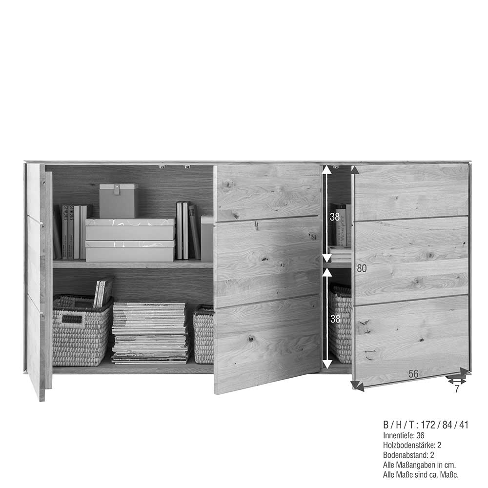 172x84x41 3-türiges Sideboard modern - Sinta