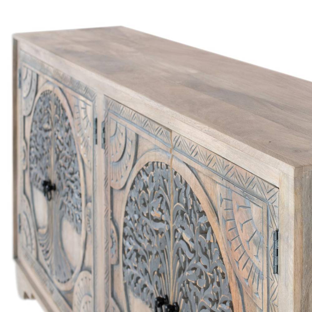 Boho Sideboard mit Lebensbaum Schnitzerei - Stamforts