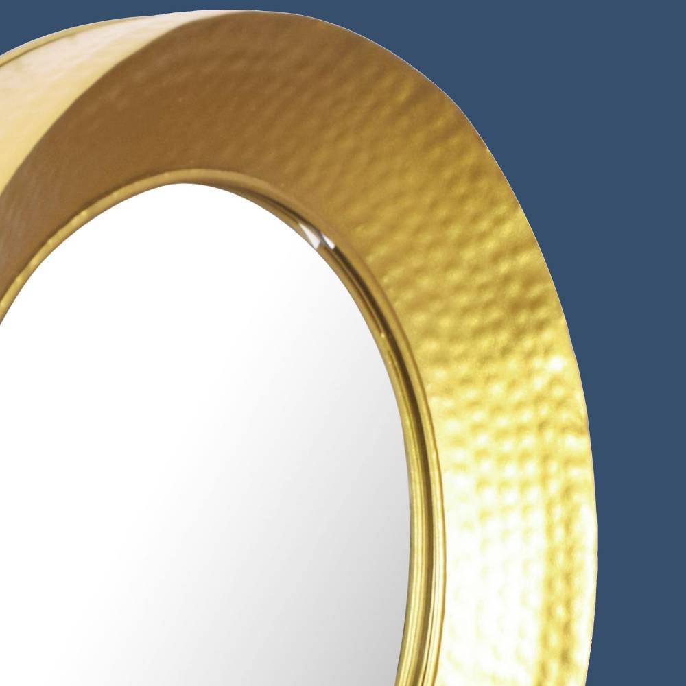 Runder Wandspiegel in Gold - Gladiore