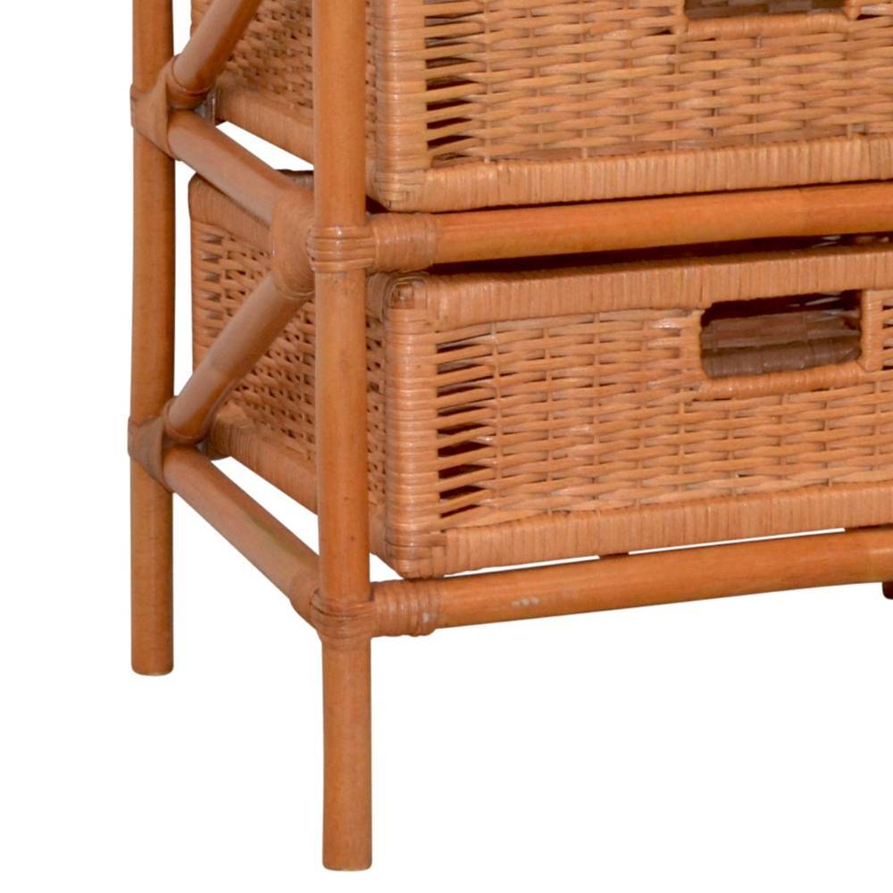 Boho Style Badregal aus Rattan in Honigfarben - Justa
