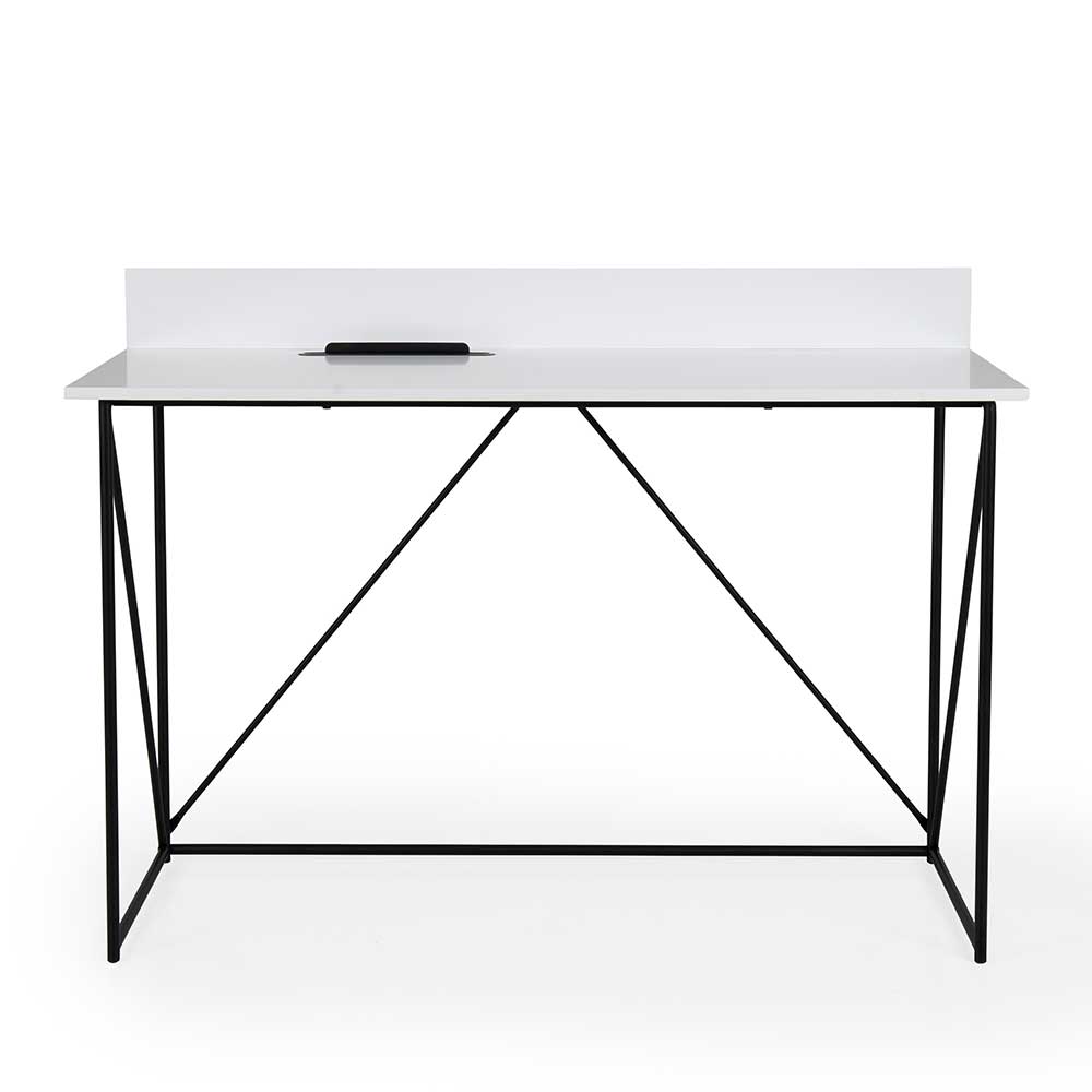 120x48 Schreibtisch in Weiß & Schwarz - Rumanz