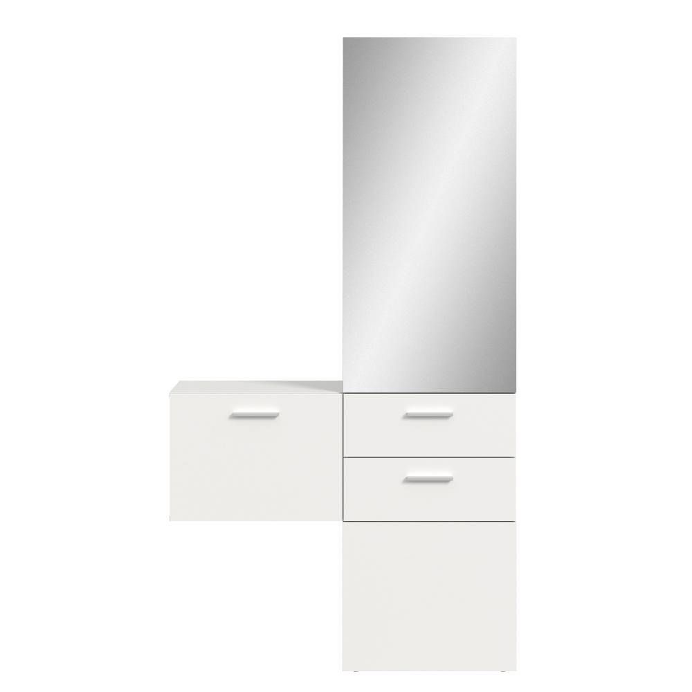 Garderobe und Hängeschrank in Weiß - Jarne (zweiteilig)