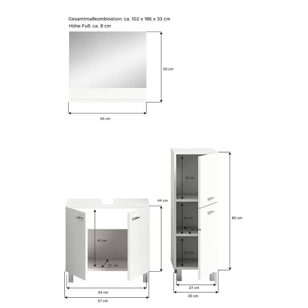 Badezimmermöbel Set - Harmone (dreiteilig)