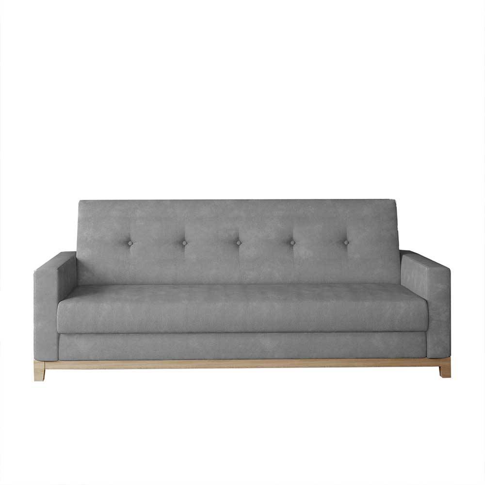 Schlafcouch in Hellgrau Chenillebezug - Uclavera