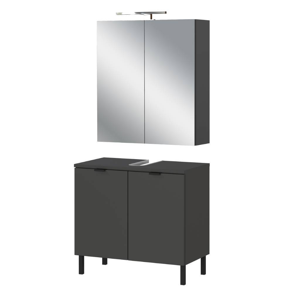 Spiegelschrank und Beckenschrank Set - Merana (zweiteilig)