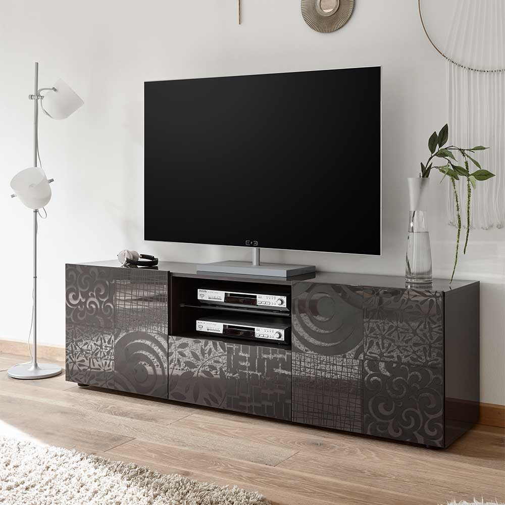 181x57x42 cm Hochglanz TV Element in Grau - Ipatal I