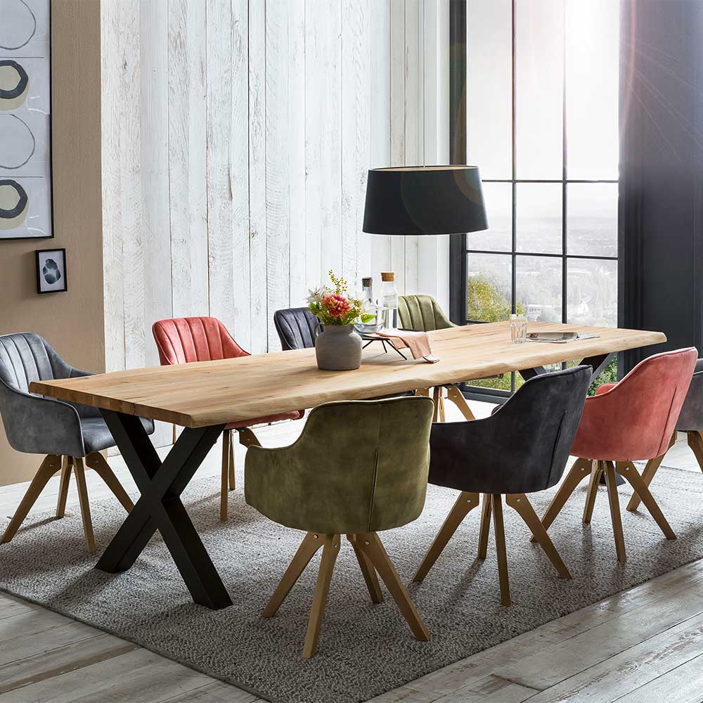 280x110 Baumkantentisch aus Eiche Massivholz - Vledona