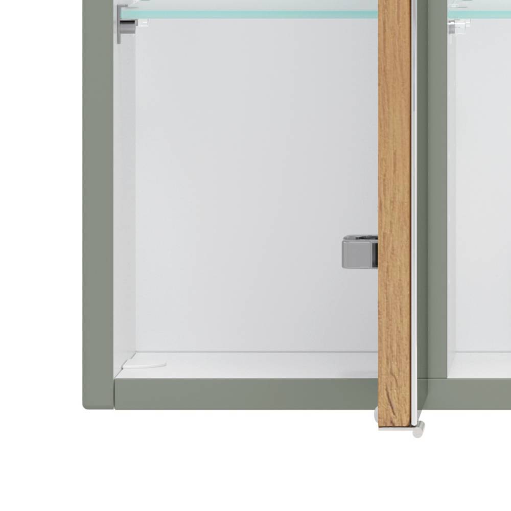 60cm Badezimmer-Spiegelschrank in Graugrün - Malivtros