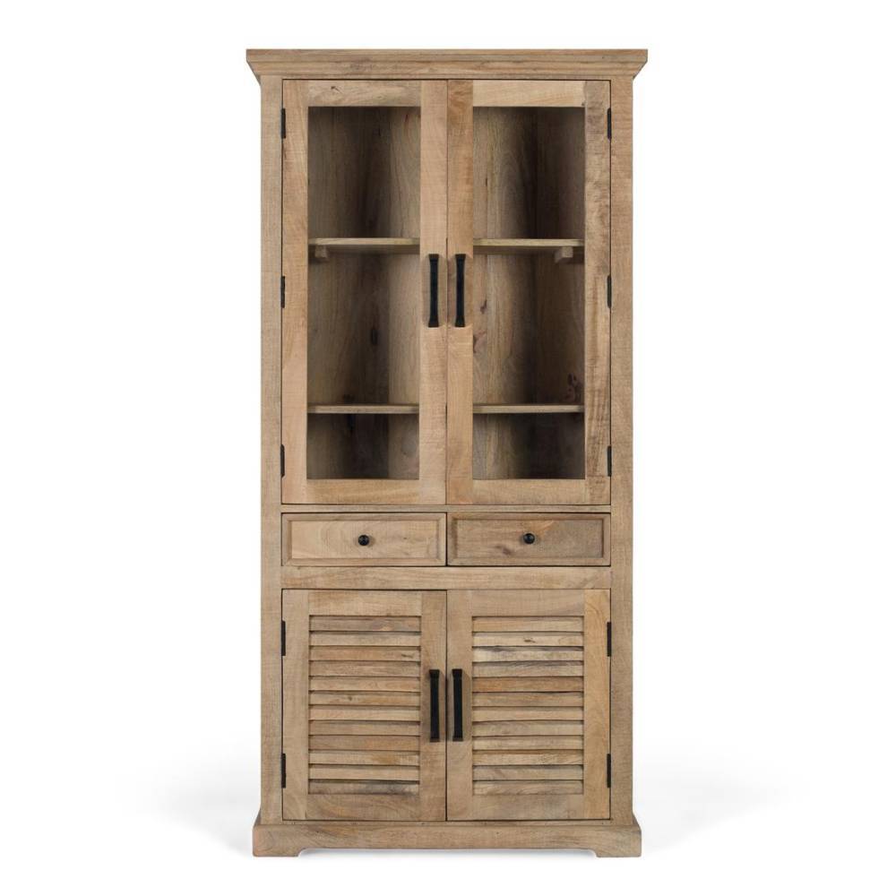 Küchen Vitrinenschrank aus Mangobaum Massivholz - Ajama