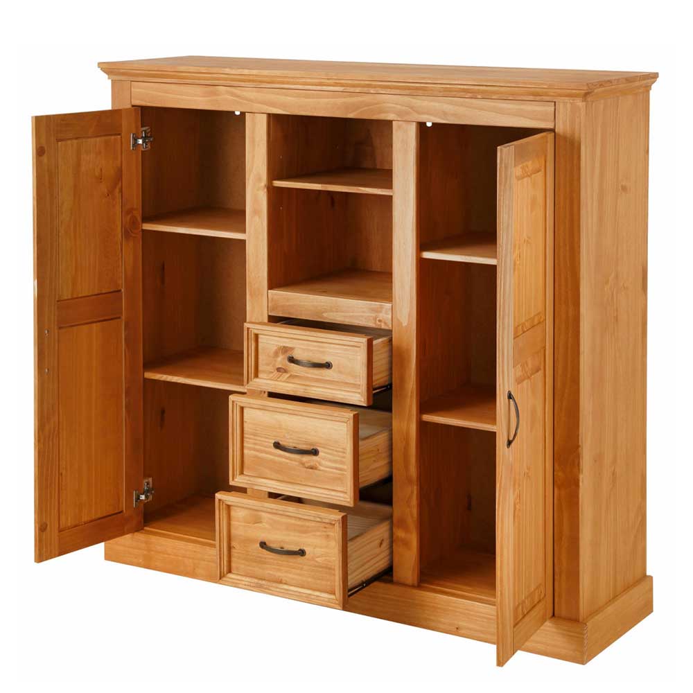 Landhaus Highboard aus Kiefer Massivholz - Major