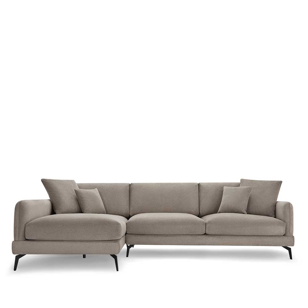 Taschenfederkern Eckcouch in Beige - Kosmyna