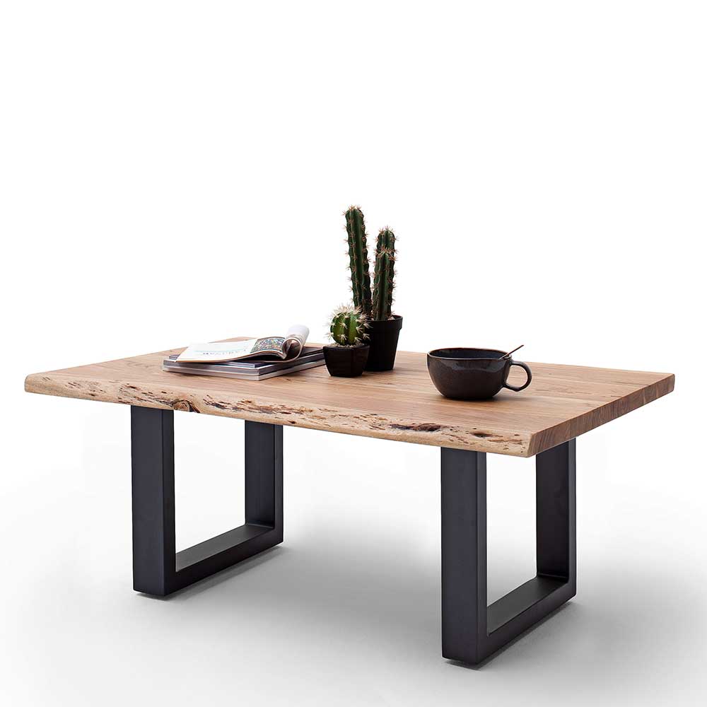 Couchtisch mit Naturkanten Holzplatte - Iliam