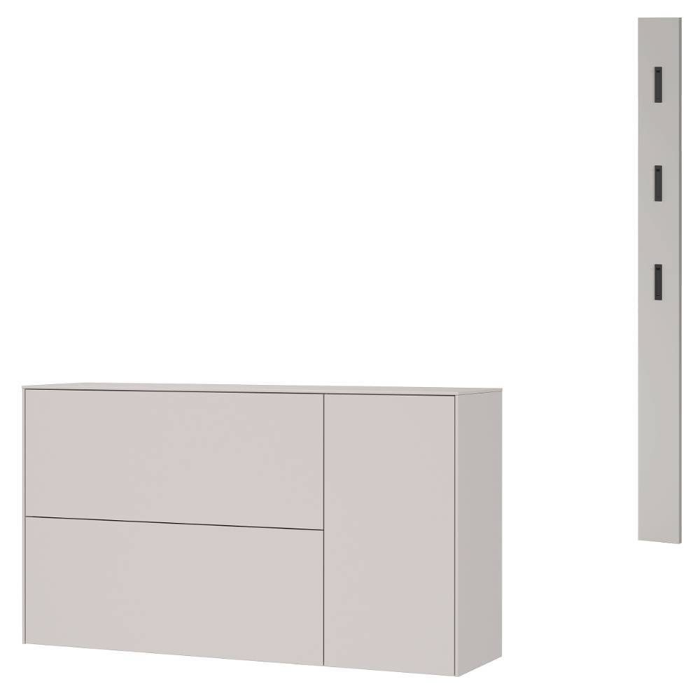 Garderobenpaneel und Schuhschrank Set - Larentina (zweiteilig)