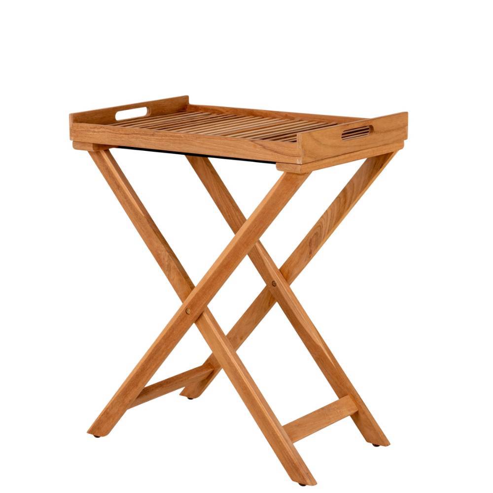 Tablett Tisch aus Teak Massivholz - Muldivian