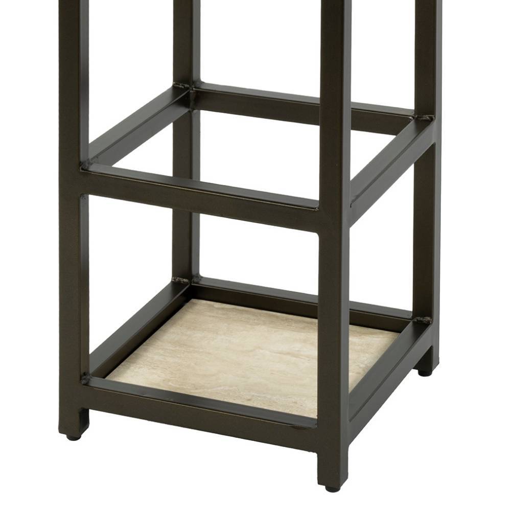 Unterer Bereich des Industrial Schirmständers in Dunkelbraun Bronze mit heller Bodenplatte – Matic