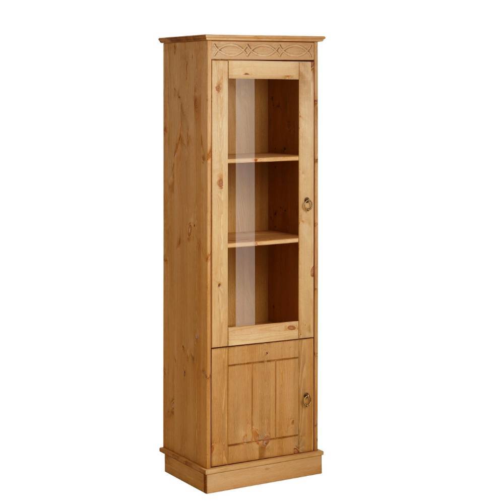 1-türige Kiefernholz-Vitrine im Landhausstil - Goro