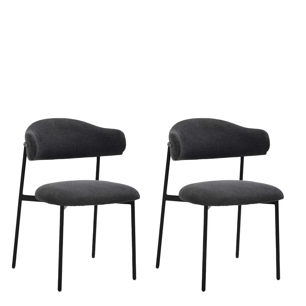 Gepolsterte Stühle in Dunkelgrau - Julisk (2er Set)