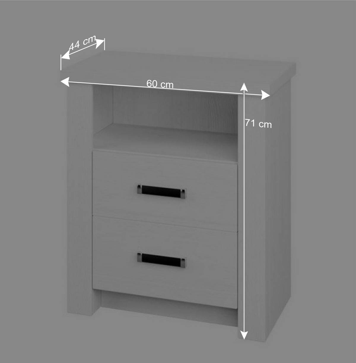 71cm hohe Kommode mit Fach - Imtreba